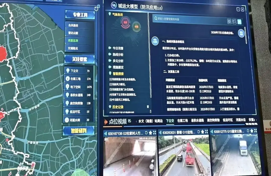 紧盯2000余个防汛重点，“一网统管”助力保障城市安全运行